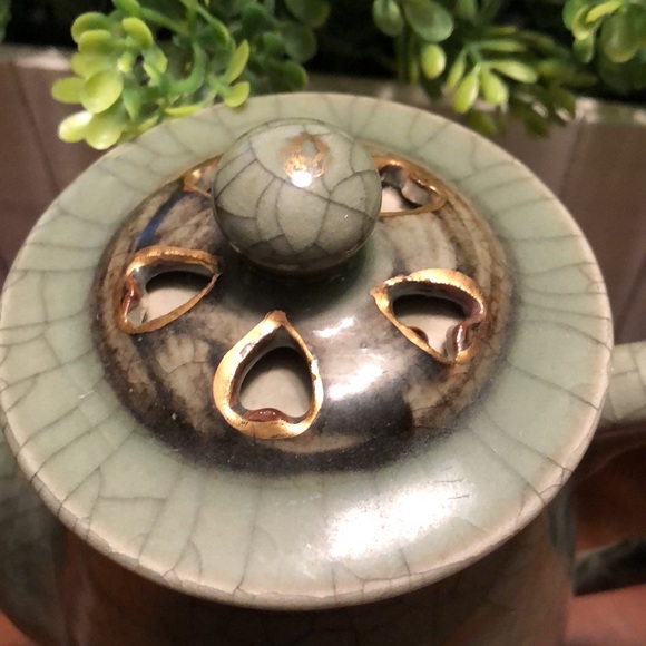 Vintage Somayaki Japanese Somaware Heart cut out Tea Pot - Picture 2 of 9